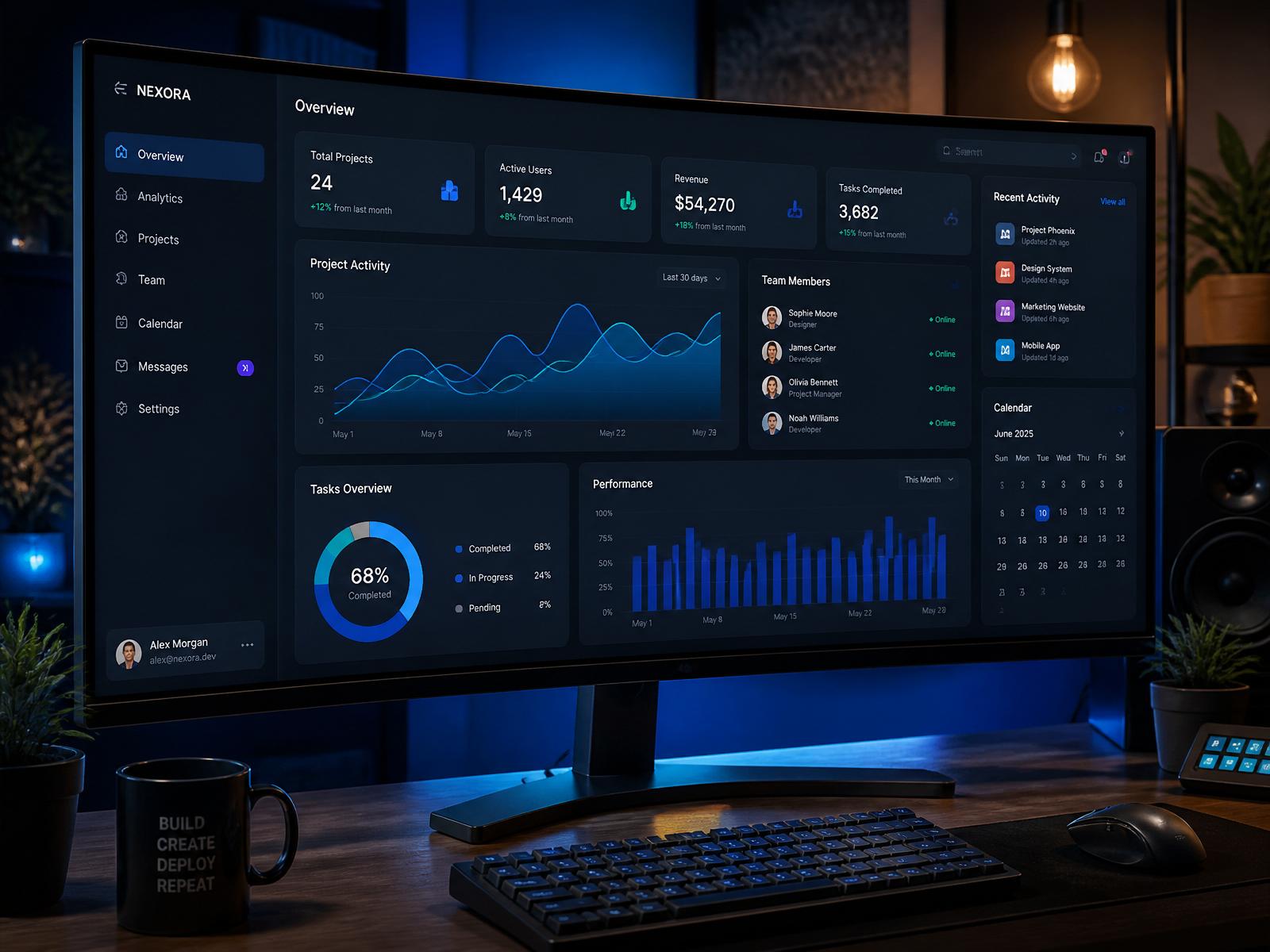 Custom software dashboard